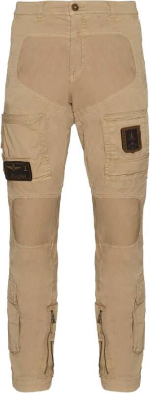 Aeronautica militare Tapered Trousers Beige Heren