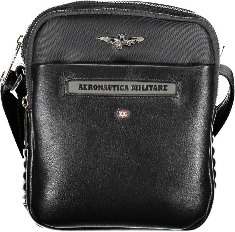 Aeronautica militare Black Polyester Shoulder Bag Zwart Heren