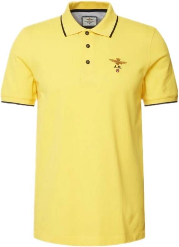 Aeronautica militare Poloshirt Yellow Heren