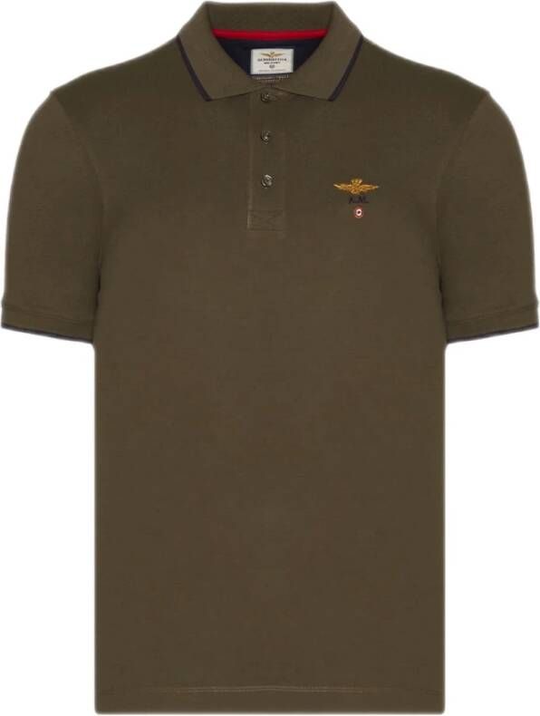 Absolut Cashmere Aeronautica Militare polo donkergroen 231Po1308P82 39264 Groen Heren