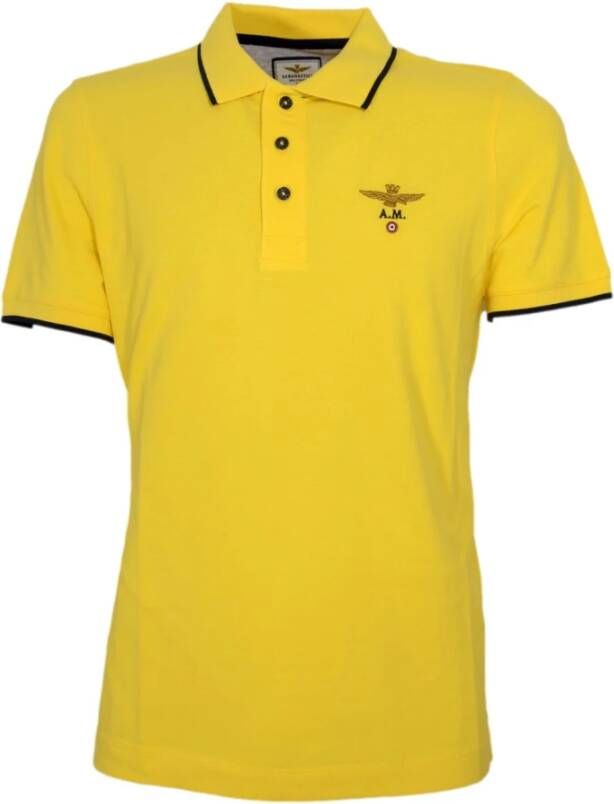 Aeronautica militare Poloshirt Yellow Heren