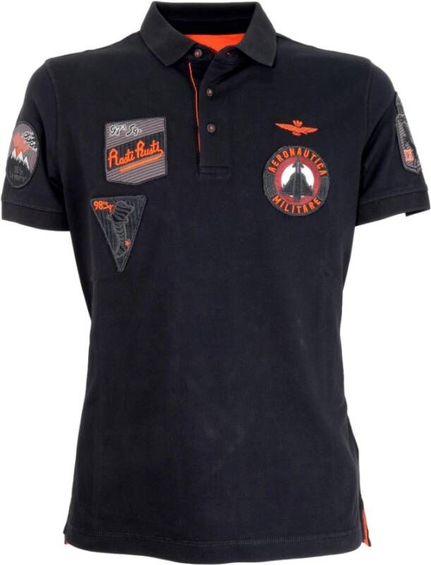 Aeronautica militare Poloshirt Zwart Heren