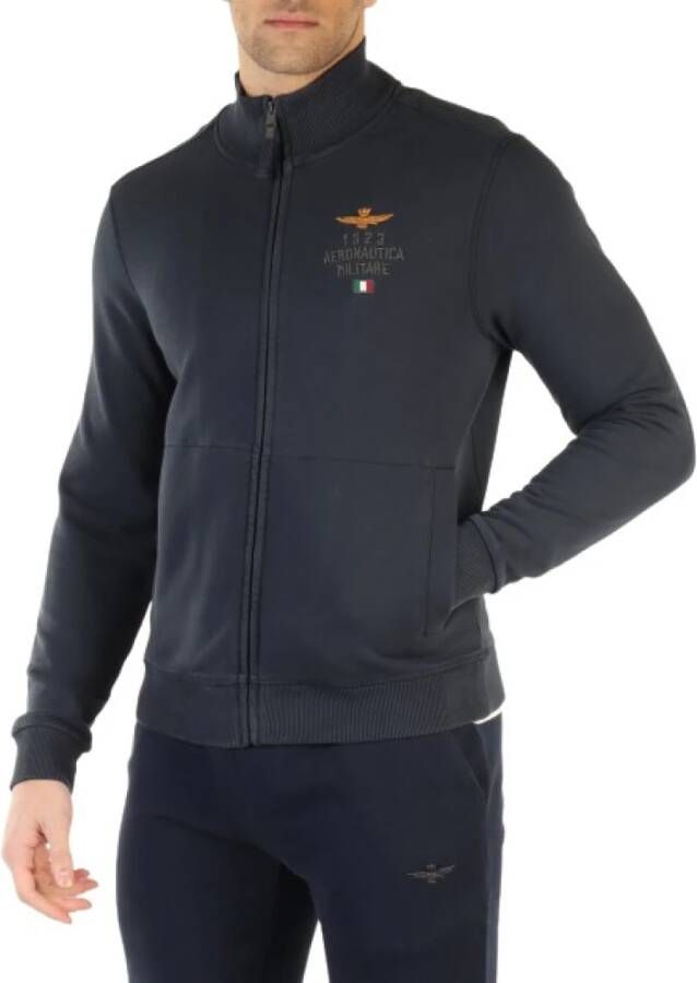 Aeronautica militare Sweater met rits Blauw Heren