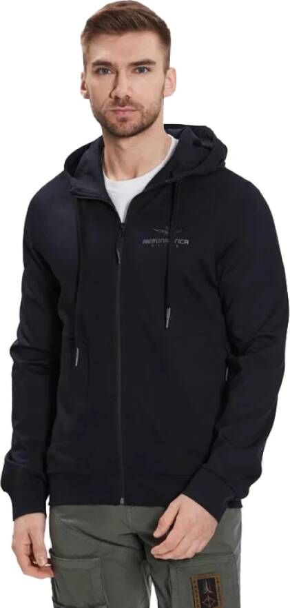 Aeronautica militare Sweater met rits Zwart Heren
