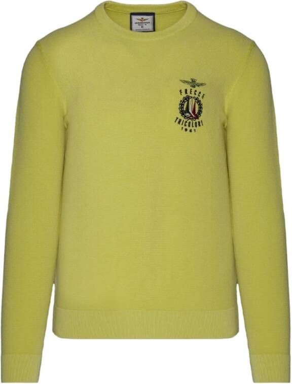 Absolut Cashmere Aeronautica Militare Pullover Lime ma1378l463 Geel Heren