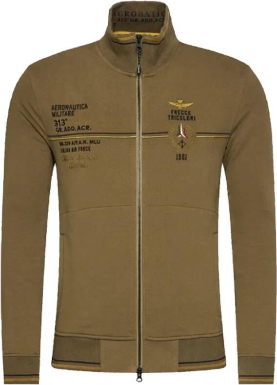 Aeronautica militare Sweatshirt met ritssluiting Groen Heren