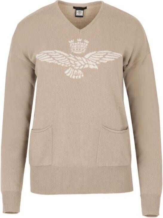 Aeronautica militare Trui Beige Heren