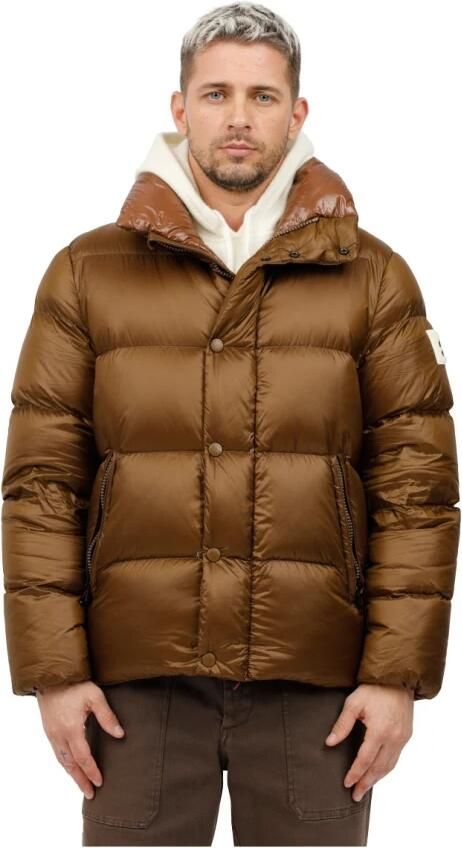 Afterlabel Korte glanzende nylonjas Chamonix Brown Heren