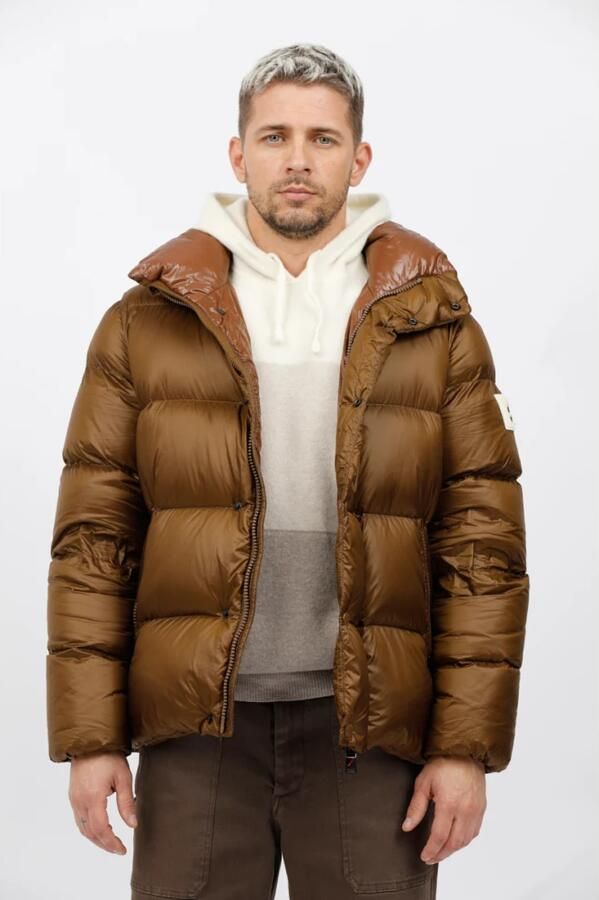 Afterlabel Korte glanzende nylonjas Chamonix Brown Heren - Foto 3