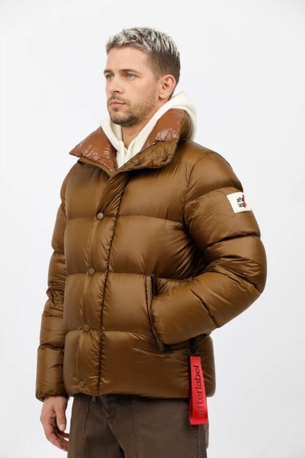 Afterlabel Korte glanzende nylonjas Chamonix Brown Heren - Foto 4