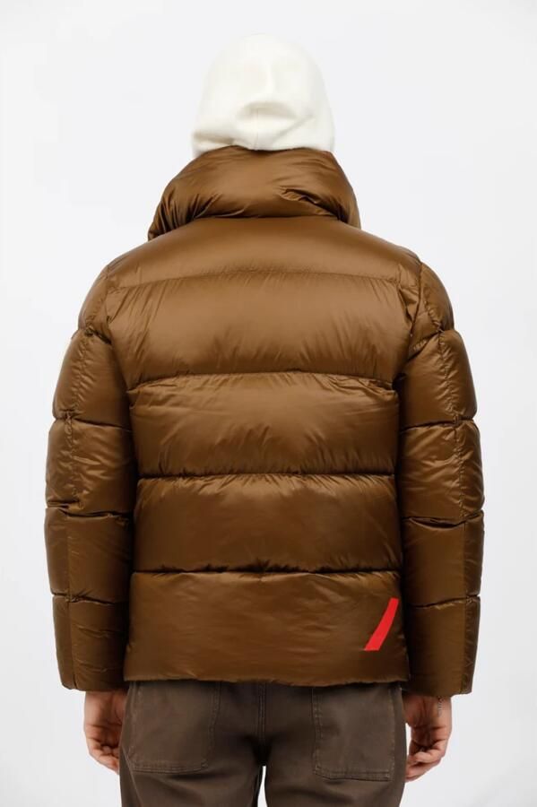 Afterlabel Korte glanzende nylonjas Chamonix Brown Heren - Foto 5