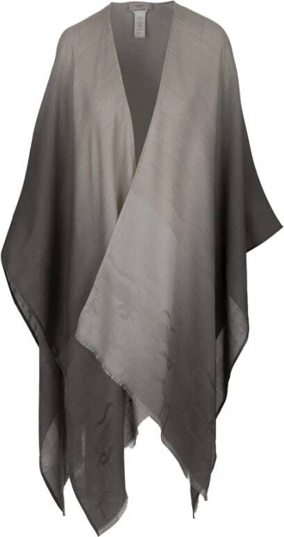 Agnona Poncho-Stijl Cape met Franje Details Brown Dames