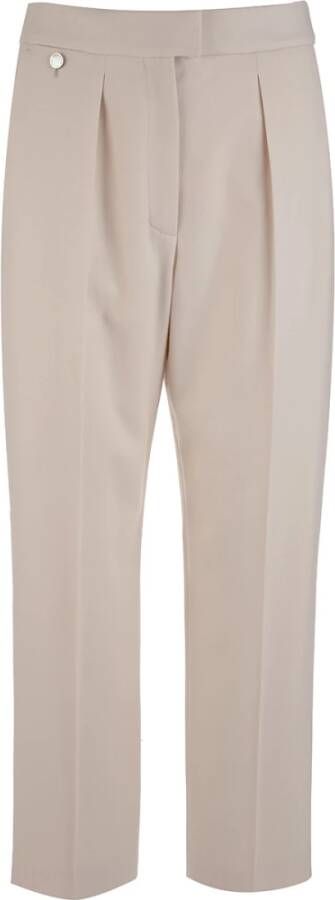 Agnona Stijlvolle Straight Broek voor Vrouwen Beige Dames