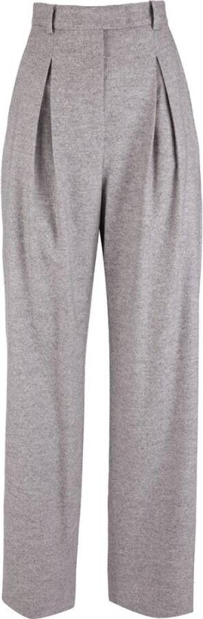 Agnona Wijde Wollen Broek Gray Dames