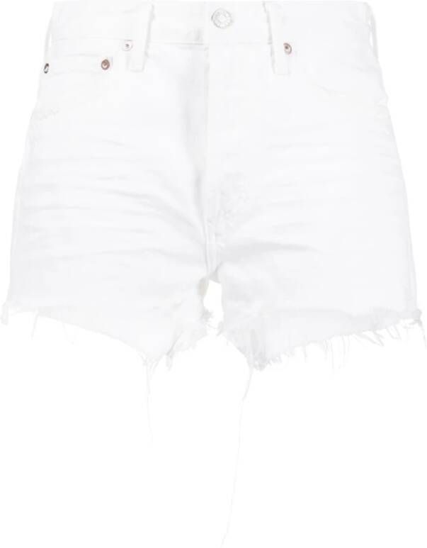 Agolde Denim Shorts White Dames