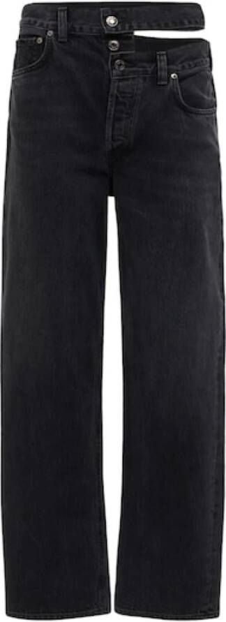 Agolde Gebroken tailleband Jean in Conduct Donna Black Dames