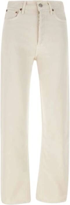 Agolde Leather Trousers Wit Dames