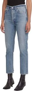 Agolde Riley High Rise Straight Cropped Pants Blauw Dames