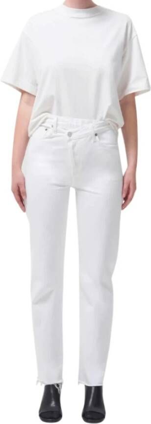 Agolde Straight Trousers Wit Dames