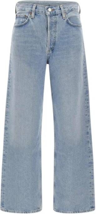 Agolde Low Slung Baggy Jeans van Biologisch Katoen Blue Dames
