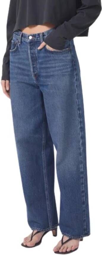 Agolde Organische katoenen laaghangende baggy jeans Blue Dames