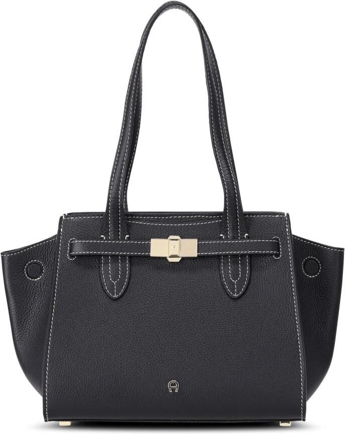 Aigner Elegante leren handtas met gespsluiting Black Dames