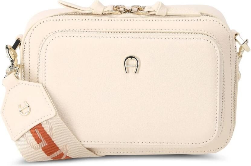 Aigner Stijlvolle schoudertas met meerdere compartimenten Beige Dames