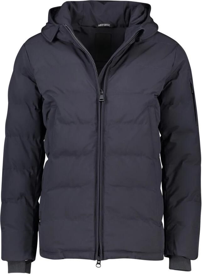 Airforce winterjas Mitchell donkerblauw effen rits slim fit - Foto 2