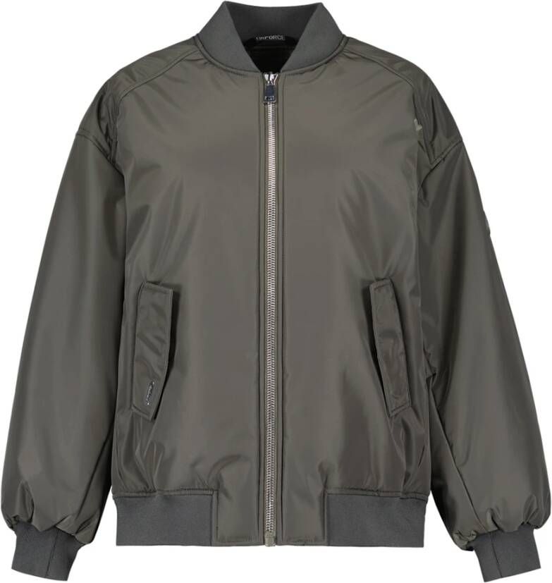 Airforce Bobby Bomber Jack Trendy en Edgy Stijl Gray Dames