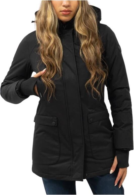 Airforce gewatteerde winterjas SLIMFIT PARKA zwart