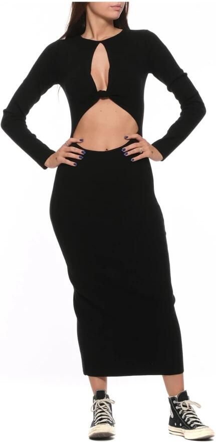 Akep Abiti Vskd03025 Zwarte Jurk Black Dames - Foto 2
