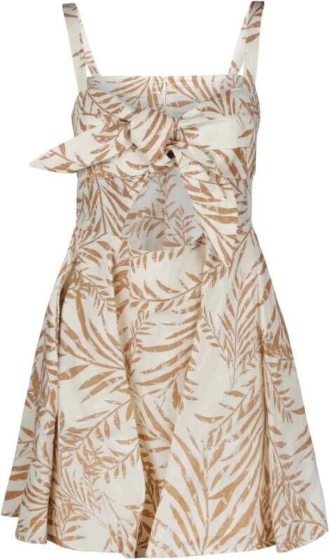 Akep Katoenen Korte Jurk met Strik Multicolor Dames