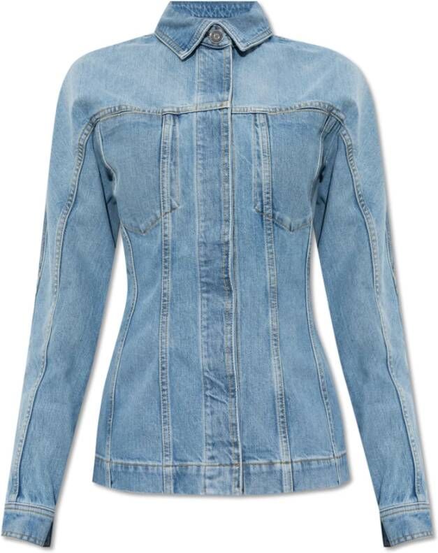 Alaïa Aansluitende spijkerjas Blauw Dames