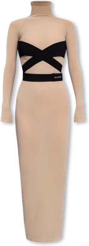 Alaïa Beige Alaia Jurken Beige Dames