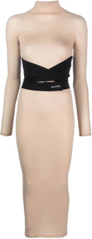 Alaïa Beige Alaia Jurken Beige Dames