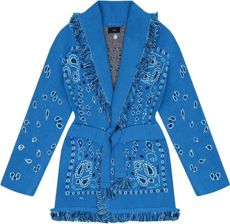 Alanui Bandana Jacquard -icoon oversized Cardigan Blue Dames