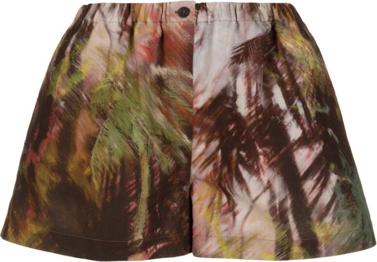 Alanui Tropische Shorts voor Vrouwen Brown Dames