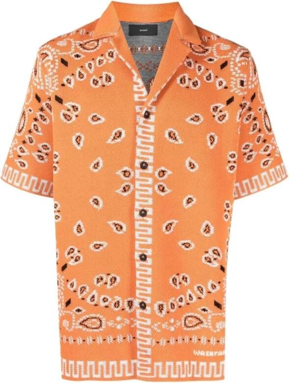 Alanui Stijlvolle Bandana Piqué Shirt Orange Heren