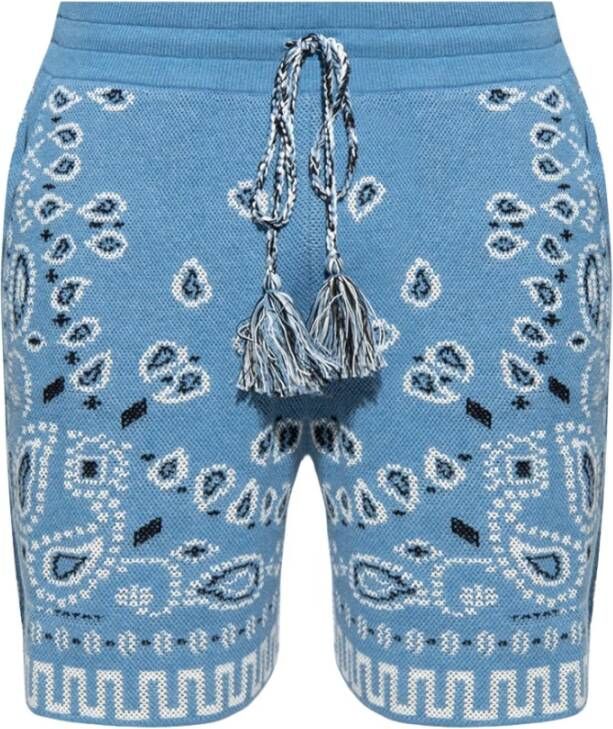 Alanui Shorts with paisley motif Blauw Heren