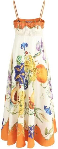 Alemais Bloemen Linnen Midi Jurk Multicolor Dames - Foto 3