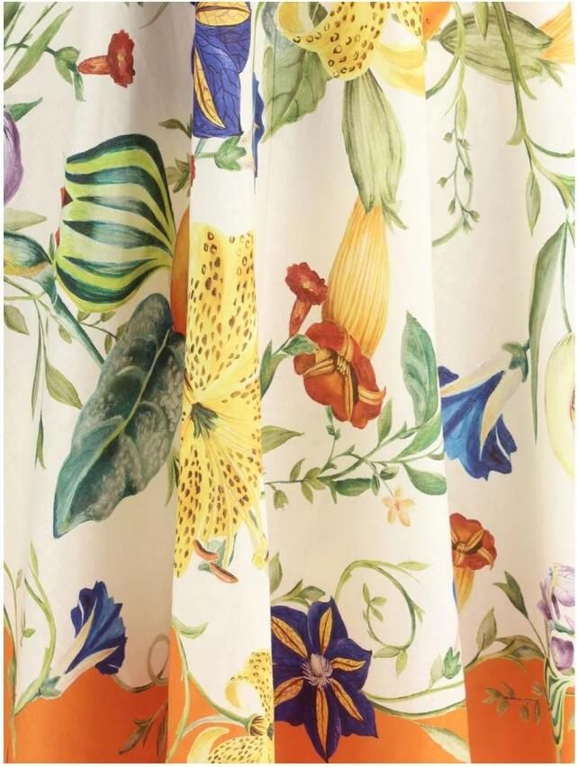 Alemais Bloemen Linnen Midi Jurk Multicolor Dames - Foto 2