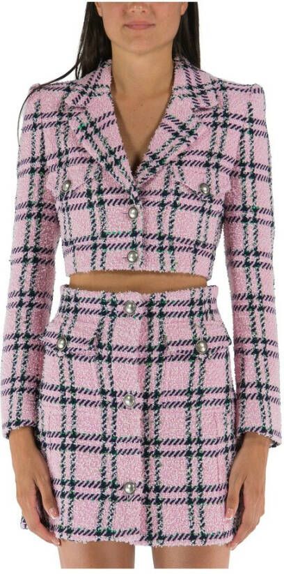 Alessandra Rich Tweed Jackets Roze Dames