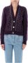 Alessandra Rich Melange paarse stretch mohair blend oversized Cardigan Purple Dames - Thumbnail 1
