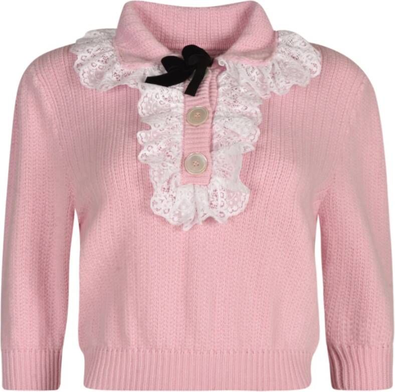 Alessandra Rich Round-neck Knitwear Roze Dames
