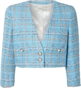 Alessandra Rich tweed blazer Blauw Dames