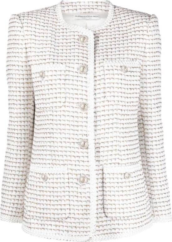 Alessandra Rich Women Clothing Outerwear White Ss23 Wit Dames