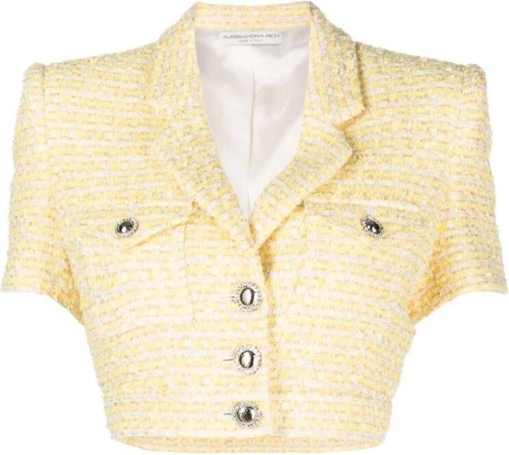 Alessandra Rich Women Clothing Outerwear Yellow Ss23 Geel Dames