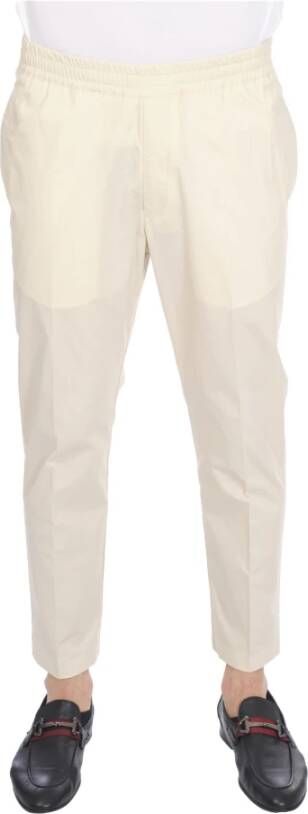 Alessandro Dell'Acqua Leather Trousers Beige Heren