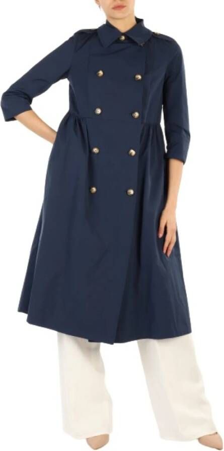 Alessia Santi Double-Breasted Coats Blauw Dames