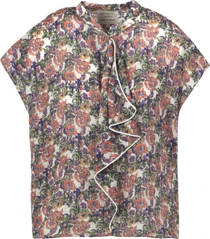Max Mara Weekend Linnen Logo Shirt Klassiek Lange Mouw Yellow Dames